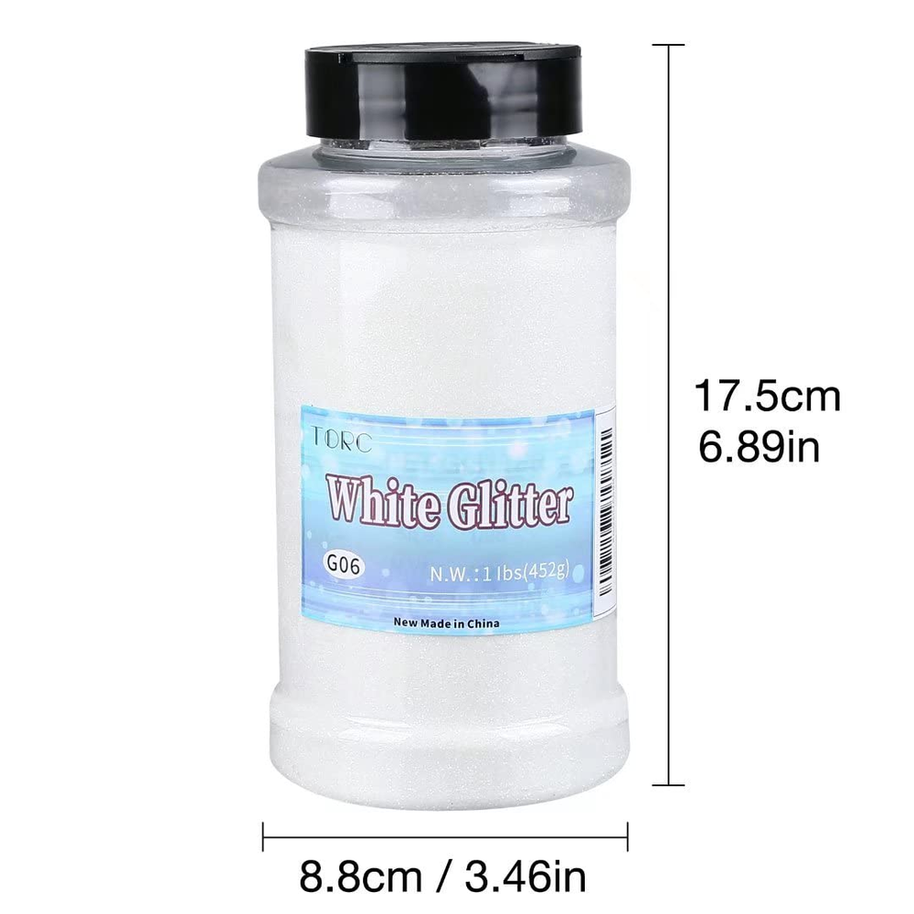 White Fine Glitter 1 Pound 16 OZ Glitter Powder