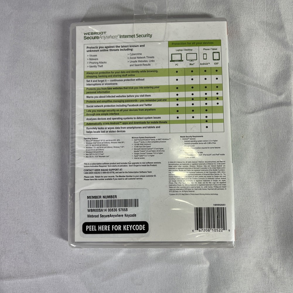 Webroot SecureAnywhere Internet Security - Full Version for Windows & Mac...