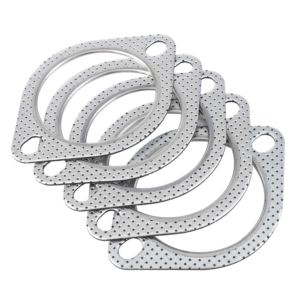 Set of 5 Exhaust Gasket 3inch 2 Bolt High Temp Exhaust Flange Gasket Heavy Duty