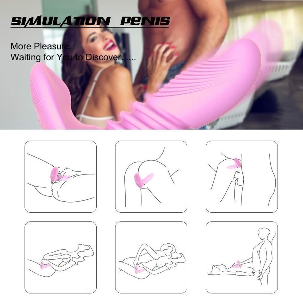 Wearable Remote Control Vibrating Thrusting Stroking Clit G-spot Vibrator Dildo
