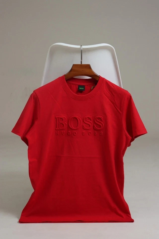 Hugo Boss Men's Short Sleeve BOSS Tiburt Solid Cotton Crew New Arrivals