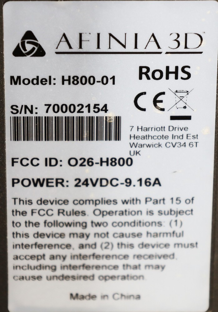 Afinia 3D H800-01 FDM 3D Printer - READ