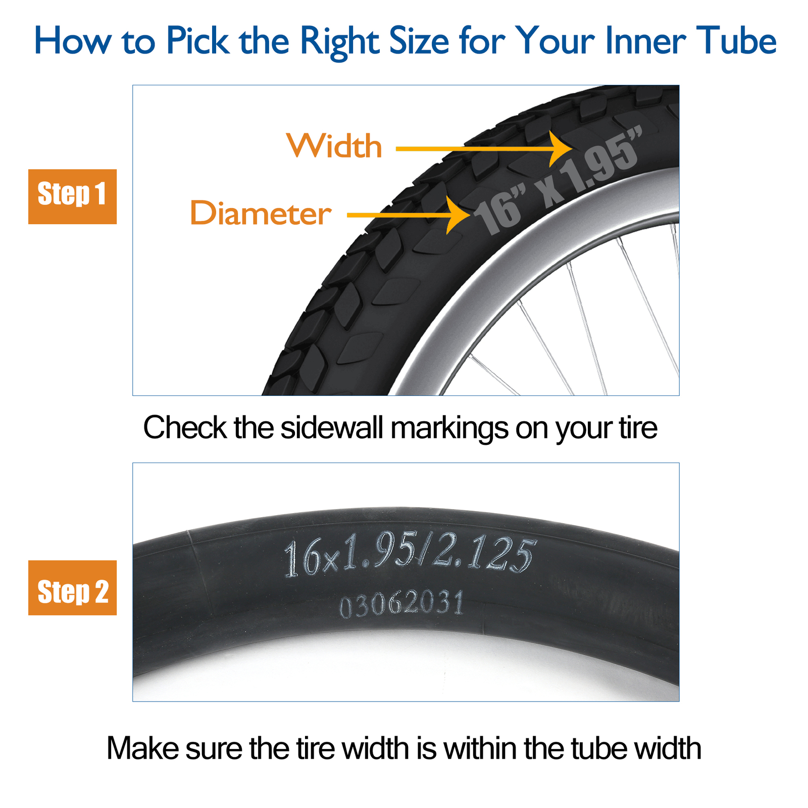 2 x 16" 1.95/2.125 Bike Inner Tube 2 Tire Levers Bicycle Rubber Tire Interior