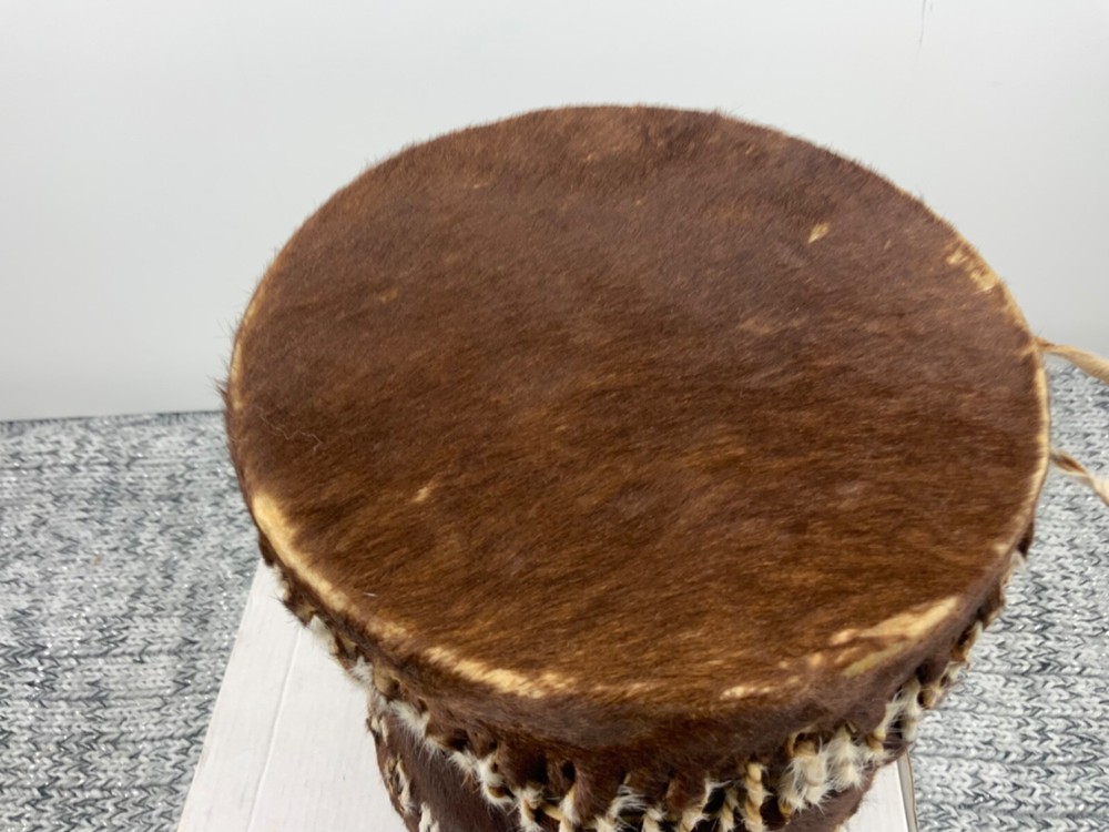 Stretched Cowhide Drum Small Native American?