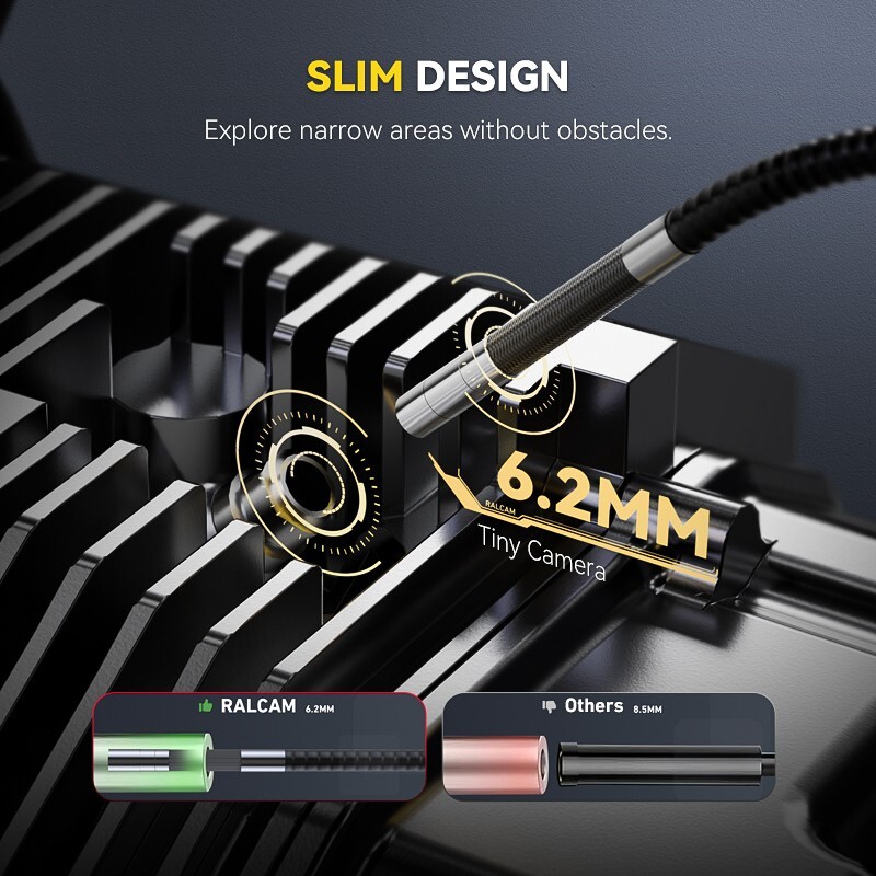 Ralcam 4-Way 720° Articulating Borescope Industrial Endoscope Inspection Camera