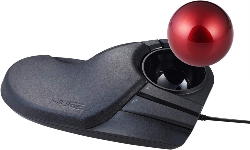 ELECOM Wired Finger-Operated Large Size Trackball Mouse 8-Button Function w