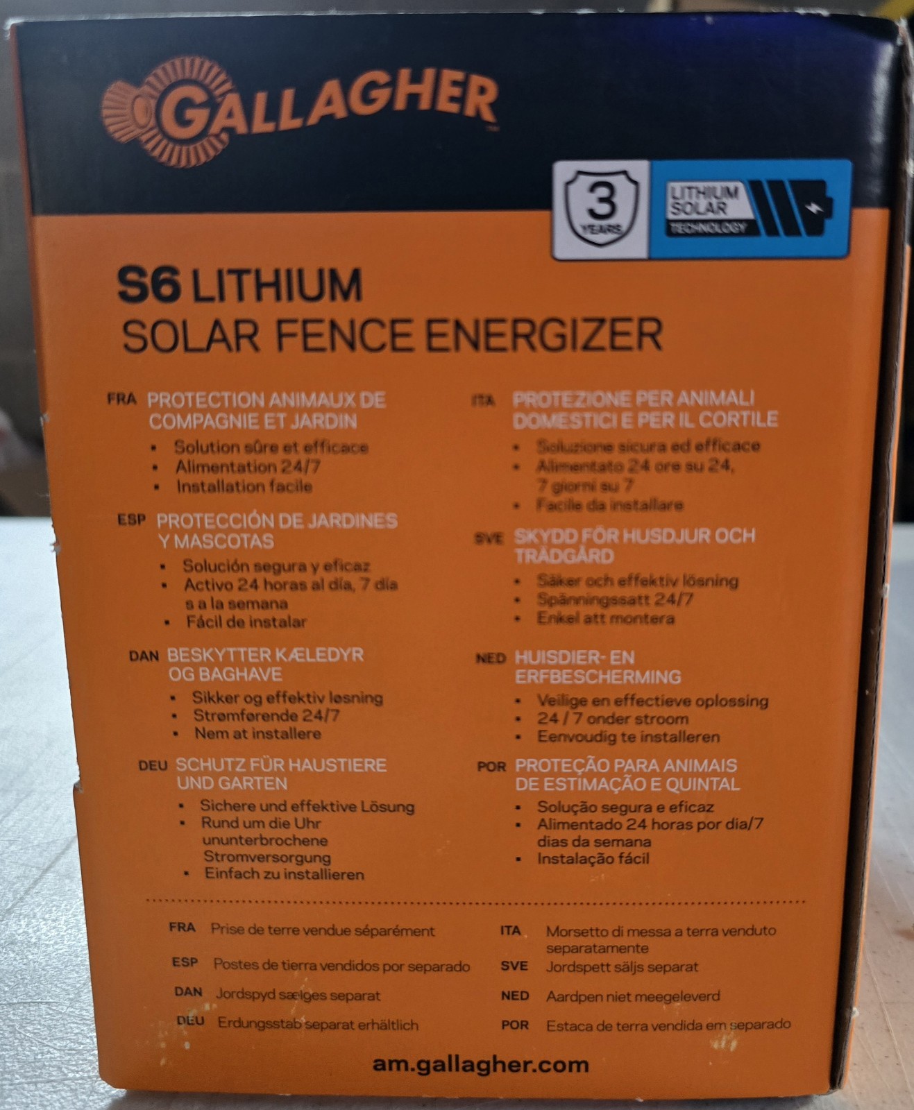 Gallagher S6 Lithium Solar Fence Energizer Pet And Backyard Protection New