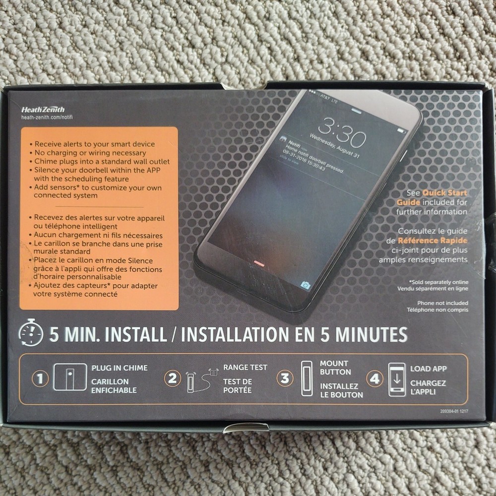 Notifi Alert Wireless Plugin Doorbell, compatible with IOS and Android