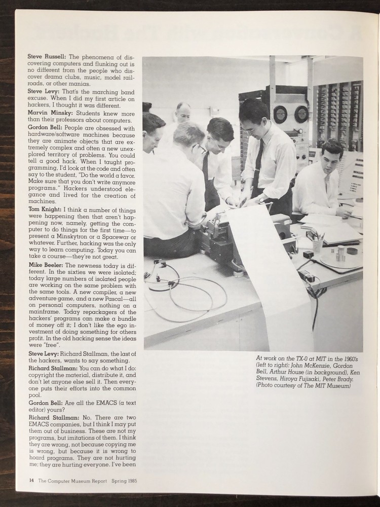 The Computer Museum Report - Spring 1985 - Volume 12