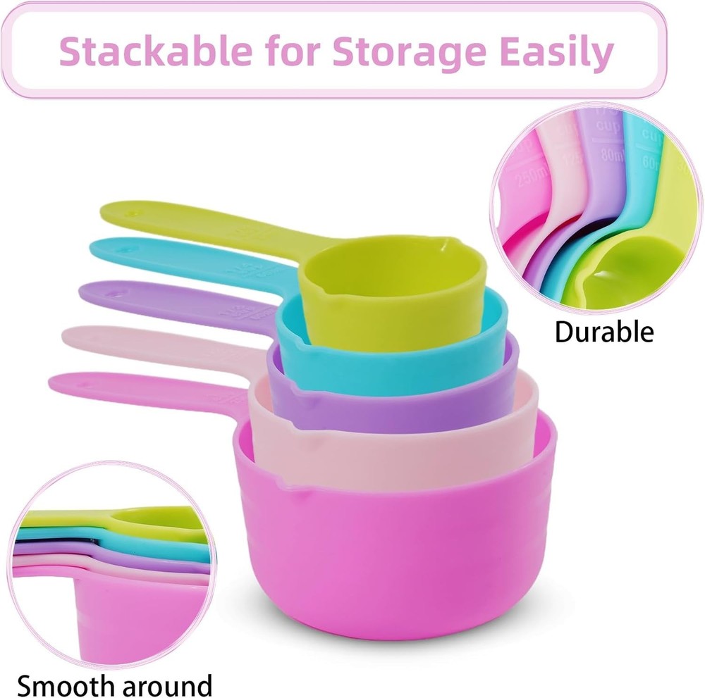 10PCS Measuring Cup & Spoon Set Stackable Nesting Cup Spoon Kitchen Baking Tools