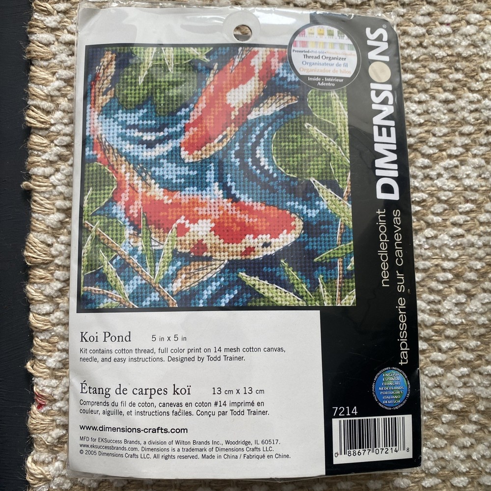 Dimensions Needlepoint Kit Koi Pond 7214 Size Multicolor Canvas Thread XL