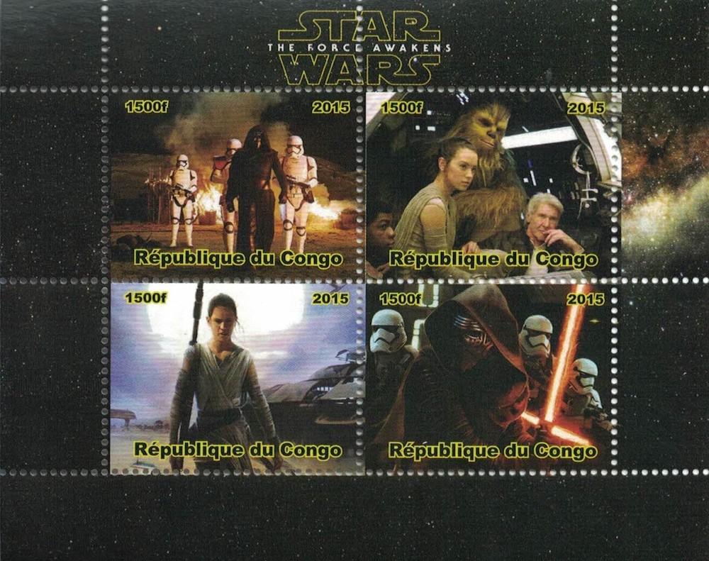 STAR WARS THE FORCE AWAKENS 2015 MNH STAMP SHEETLET
