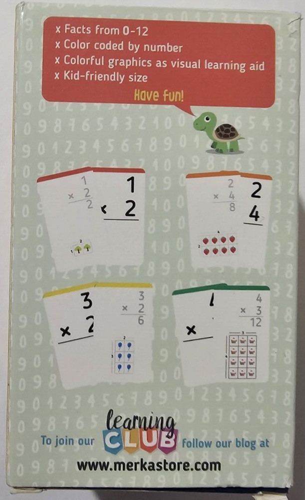 Merka Math Multiplication 169 Flash Cards
