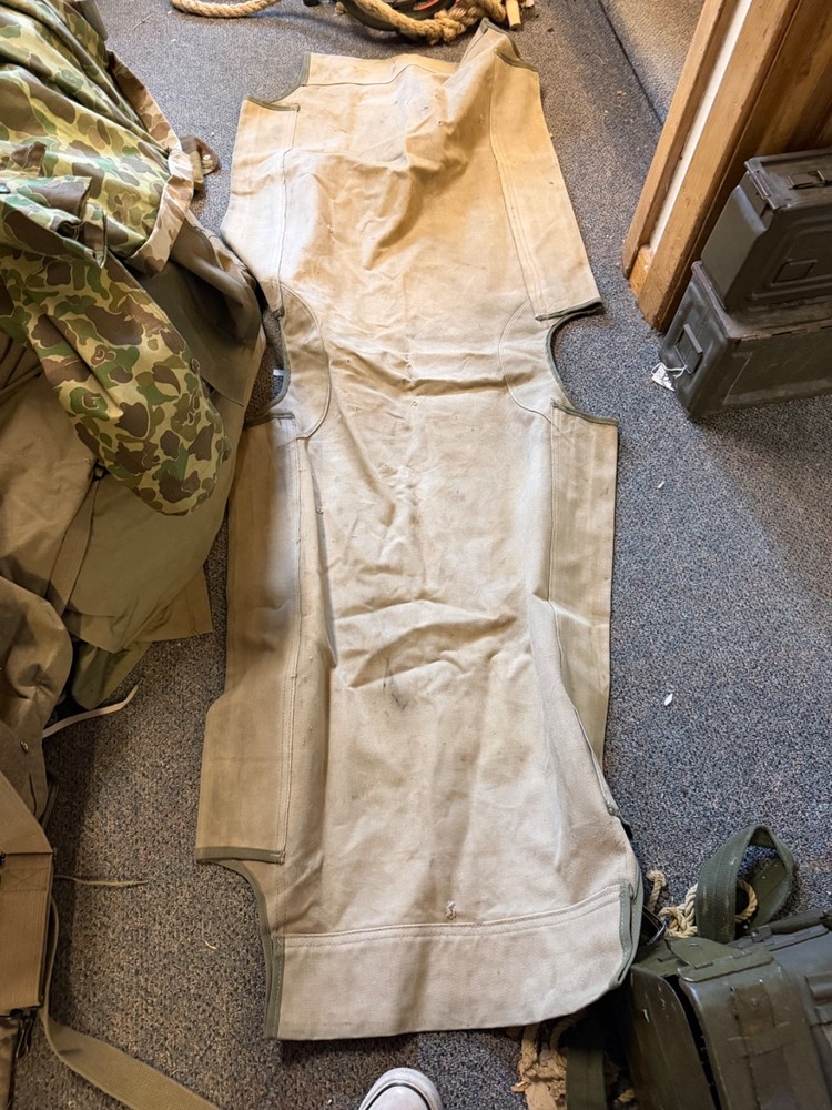 ORIGINAL WWII US ARMY M1938 COT REPLACEMENT TOP STRETCH CANVAS-NOS