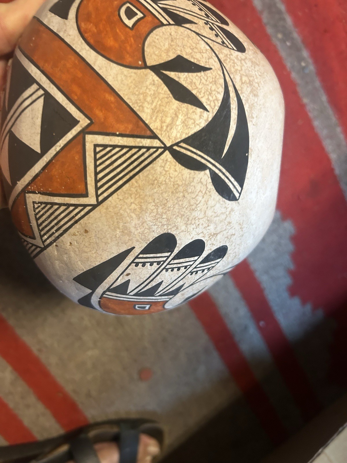 Beautiful Acoma Polychrome Pot W/ Ruffled Rim A. Pasquale Native American Potter