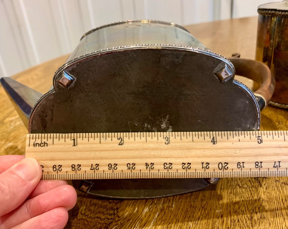 Antique Silver-Plated Hinged Tea Pot and Tea/Sugar Container