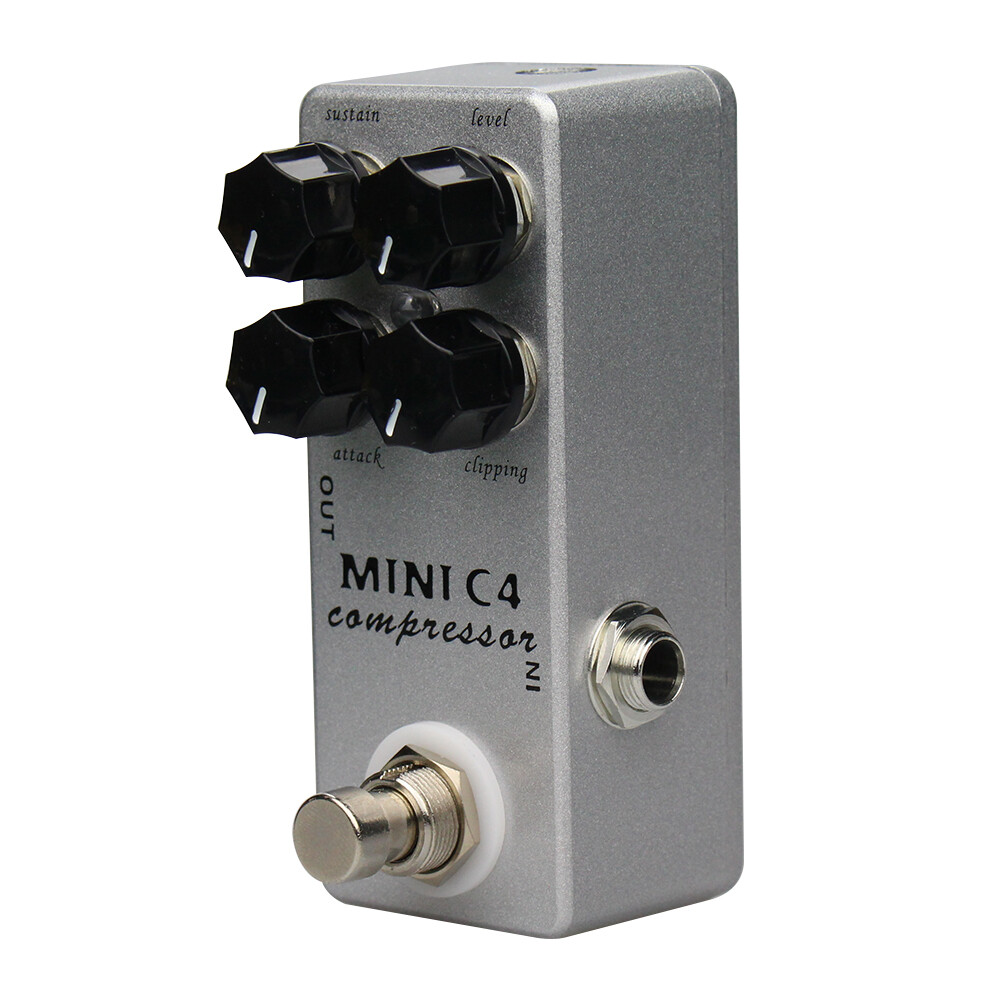 MOSKYAudio Mini C4 Compressor Guitar Effect Pedal True Bypass 4 Functional Knob