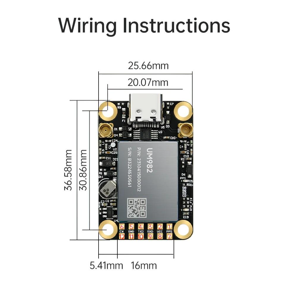 UM982 RTK Module GNSS GPS Module for Drones Automobiles Surveying Mapping