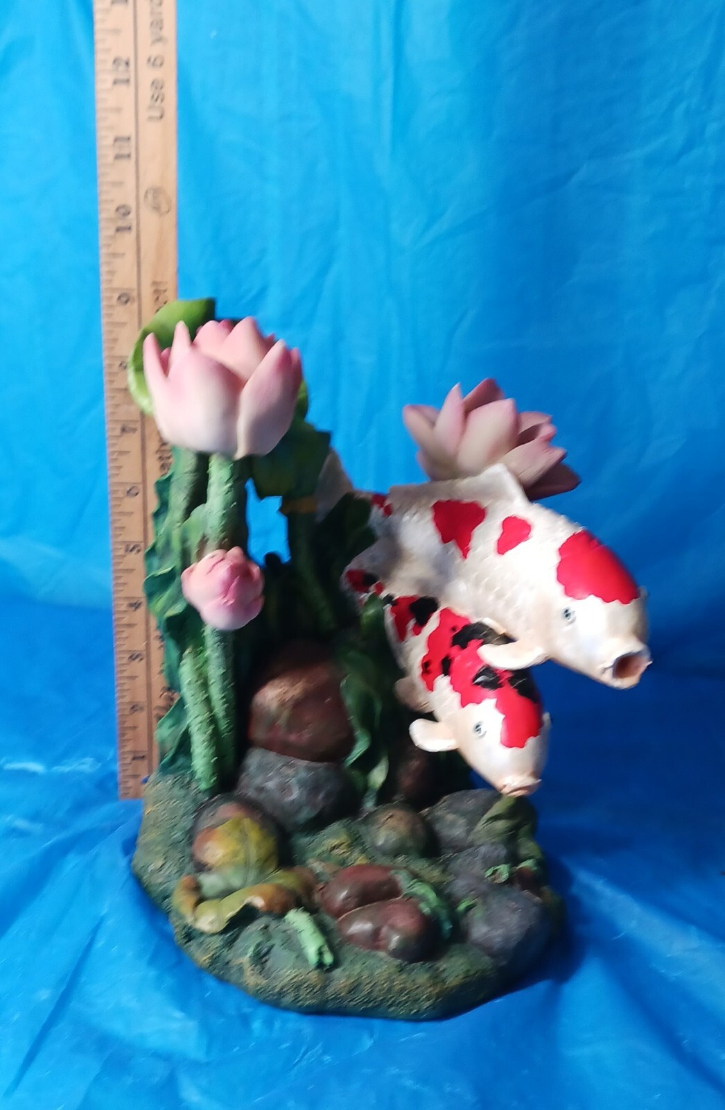 Tropical Koi Fish Lovers Wine Bottle Holder 9" Novelty Unique Decor No Wine