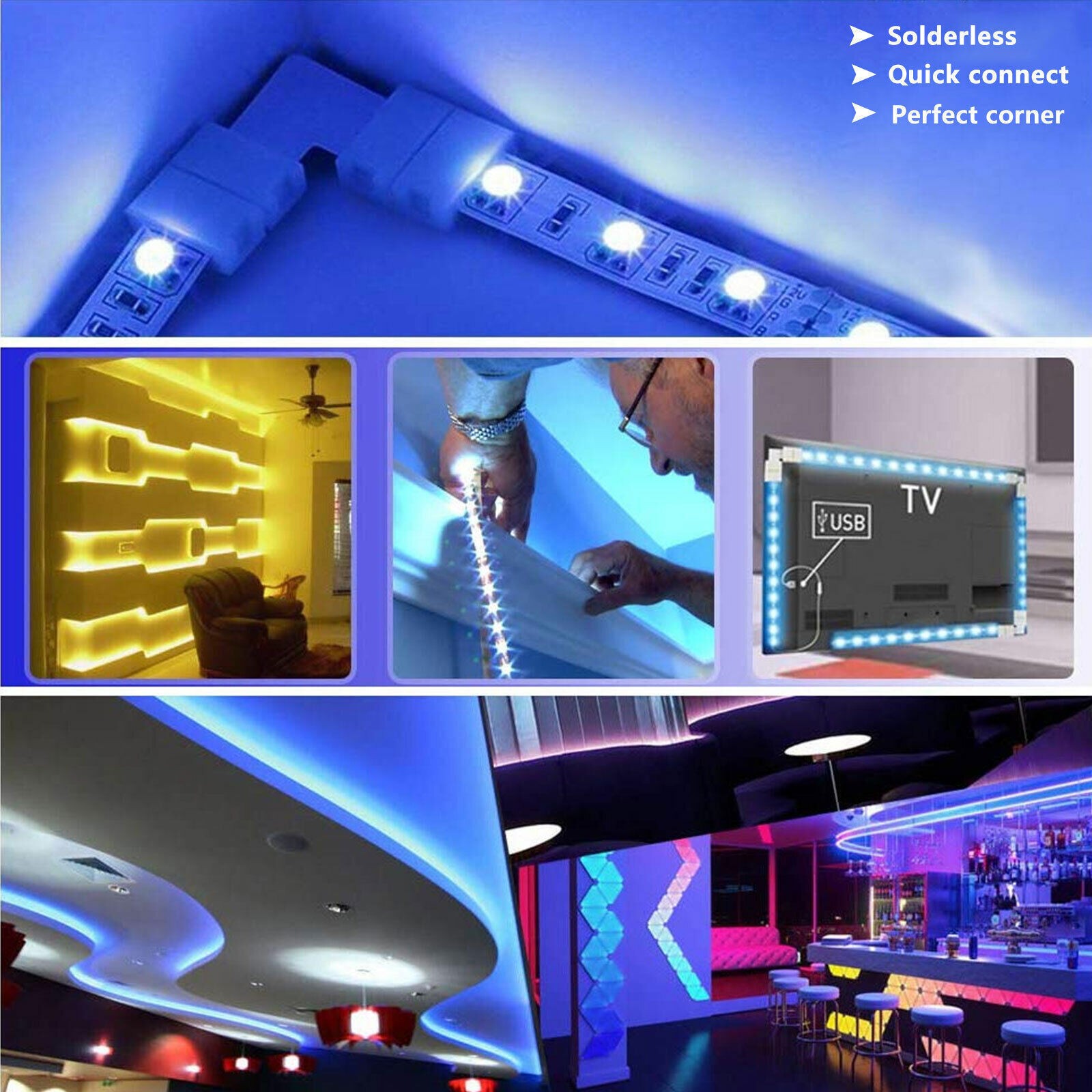 75Pcs 4Pin RGB 5050 LED Connector for LED Strip Light Connectors Accessories Kit