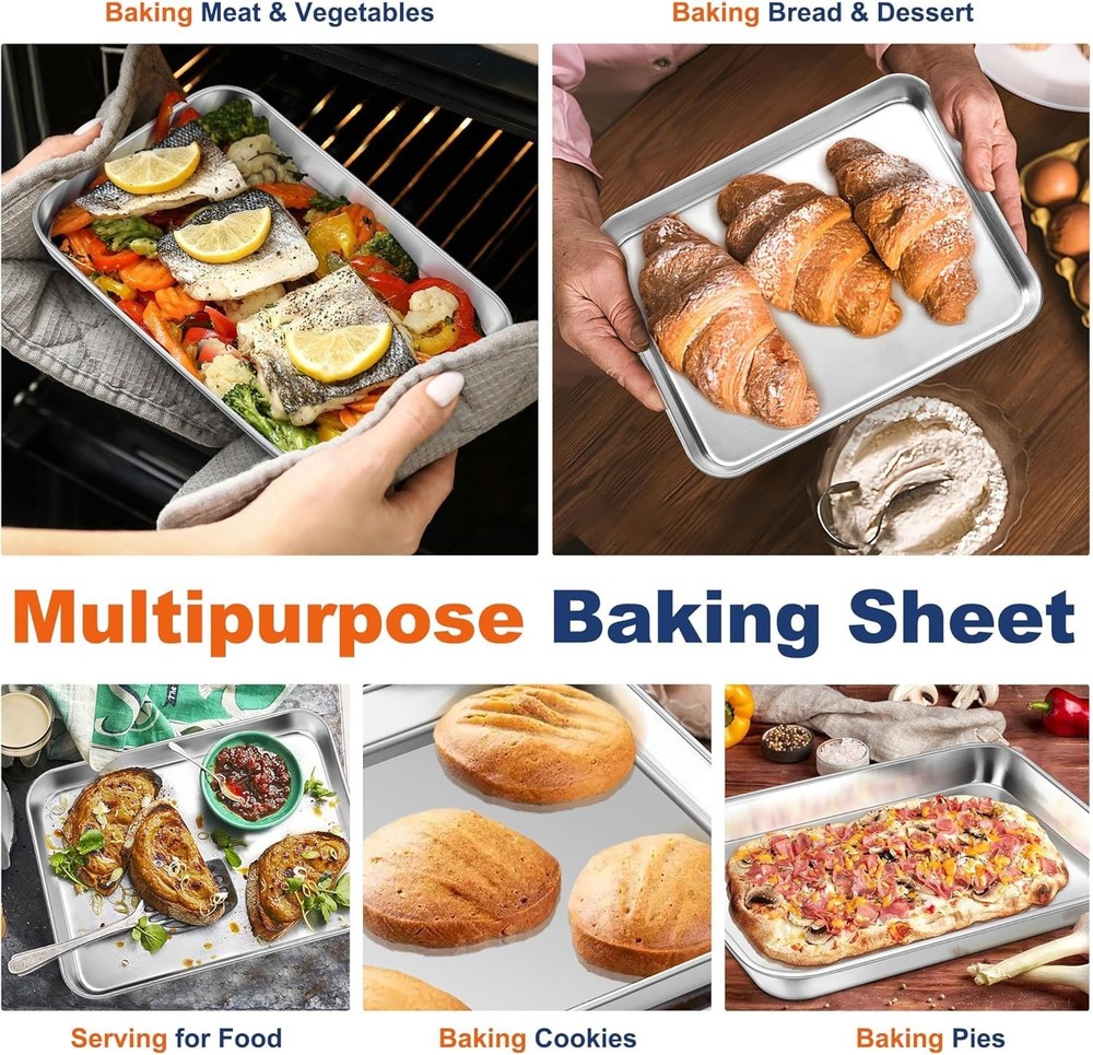 10.5-Inch Multi-Functional Bakeware Set – Dishwasher Safe Steel Pans for Kitchen