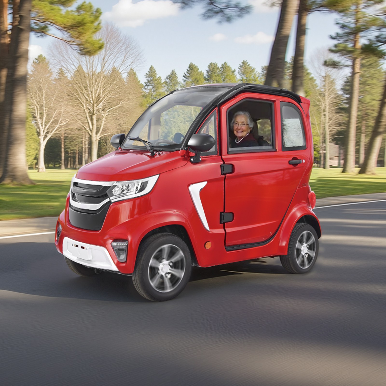 VEVOR 4-Wheel Enclosed Mobility Scooter for Seniors 660lbs Capacity 3-Seater