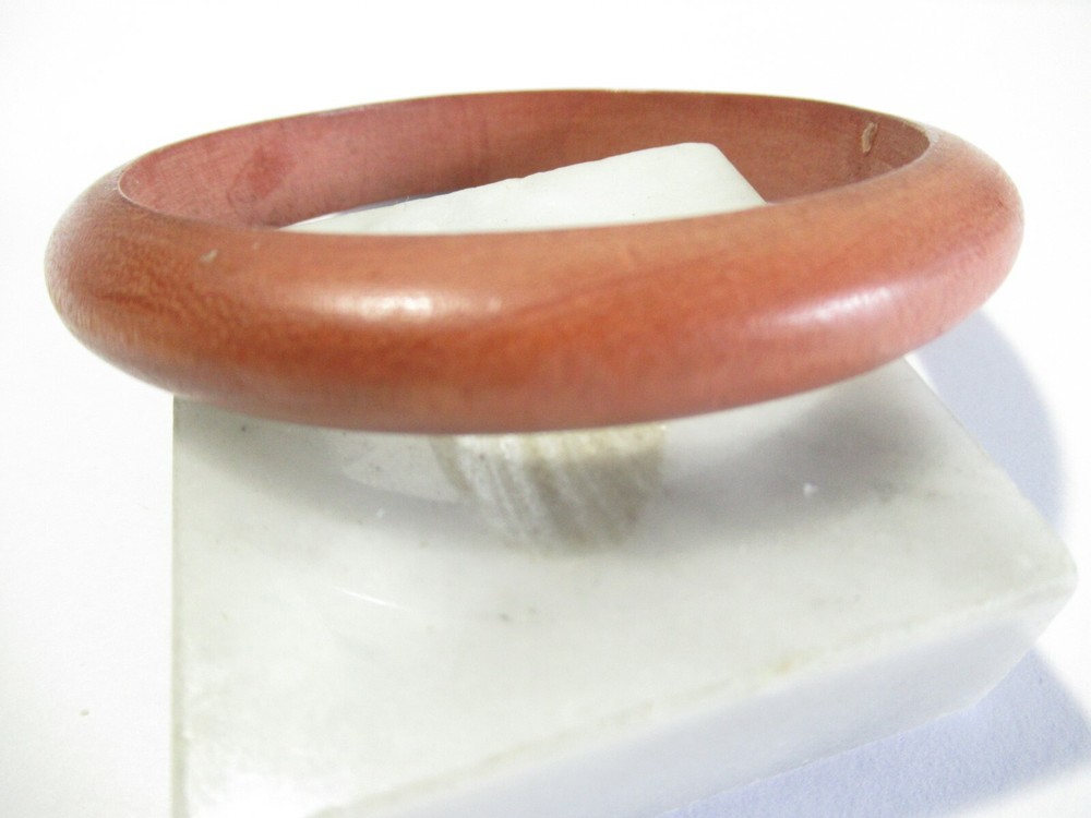 SIMPLE WOOD MEDIUM BROWN BANGLE BRACELET