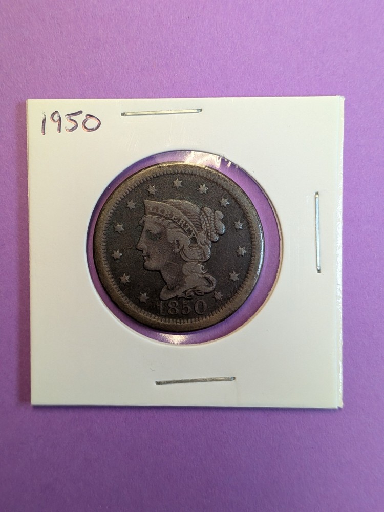 1850 Braided Hair Large Cent