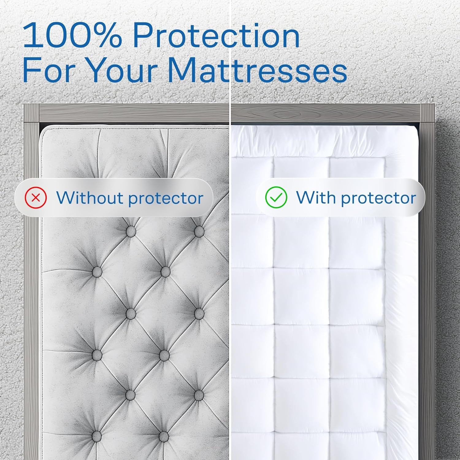 4 Inches Thick Mattress Topper Quilted Cooling Mattress Topper Pad