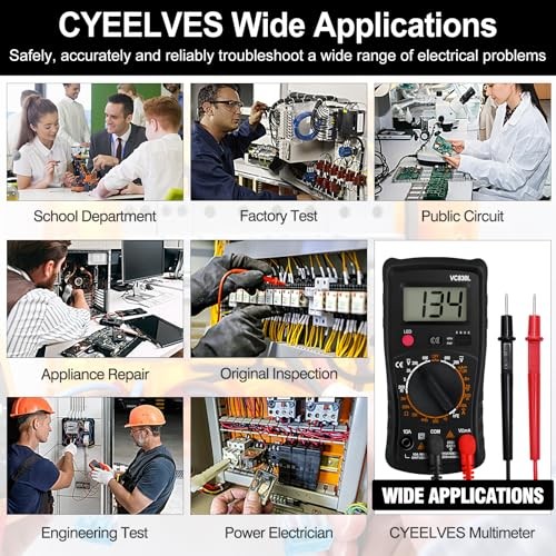 Digital Multimeter Pocket, Multifunction Battery Tester with Backlight Black