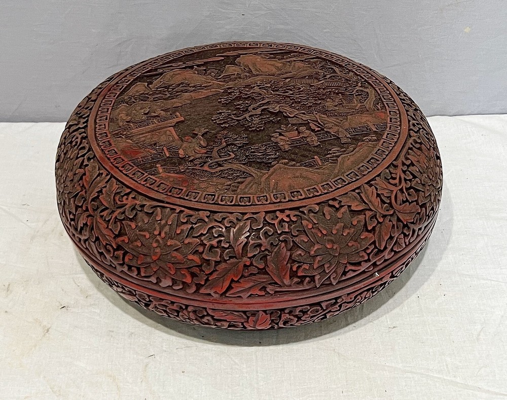 Chinese  Red   Lacquerware  Box  With  Mark     M4011