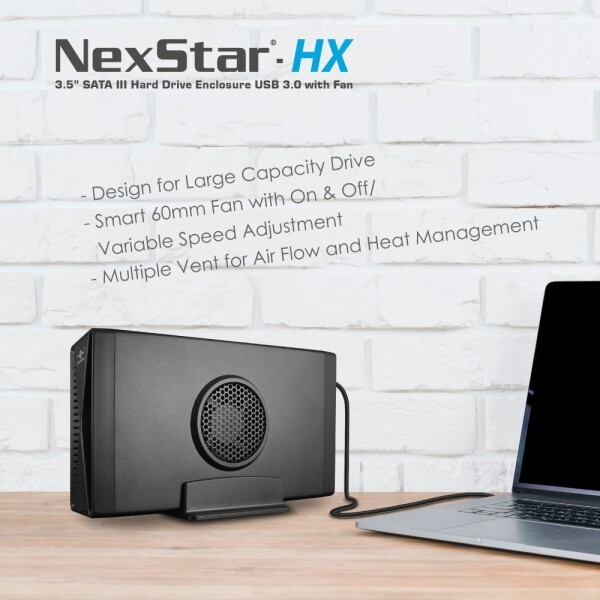 NexStar® HX, 3.5" SATA III Hard Drive Enclosure USB 3.0 With Fan