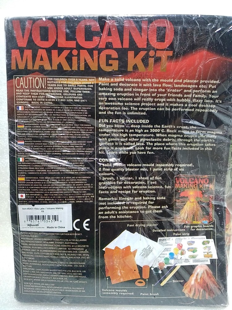 4M KidzLabs ~Volcano Making Kit ~New / Dented Box