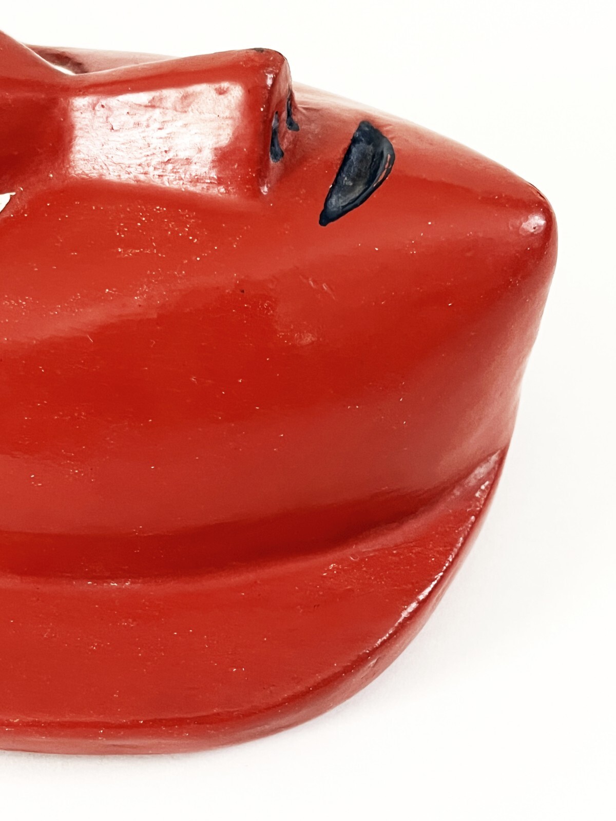 VICTORIANO SALGADO MEXICAN MICHOACAN URUAPAN WOOD MAQUE LACQUER RED COCUCHA MASK