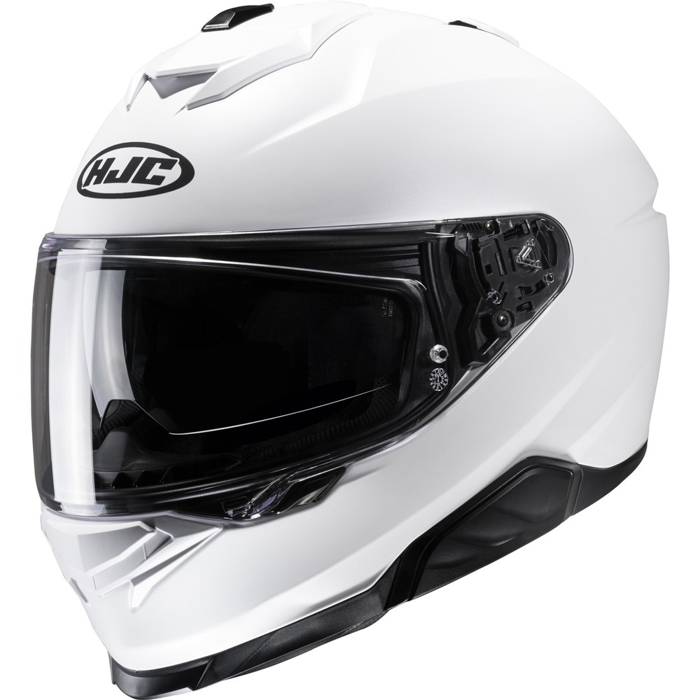 HJC Motorcycle Helmet i71 Solid Size S Full Face Helmet with Sun Visor White Matt
