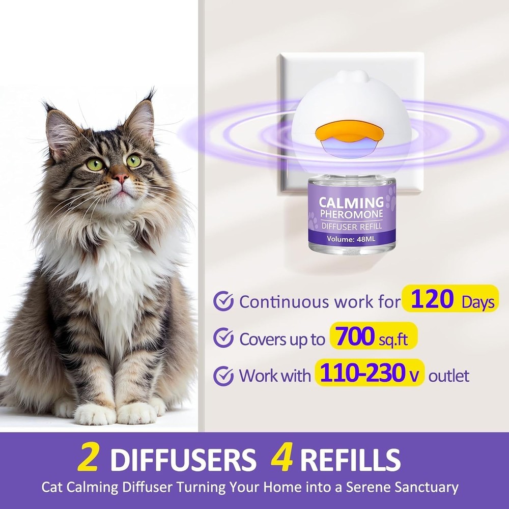New Calming MD Pheromone Cat Diffuser – Helps Promote Relaxed Behavior Calm Cat