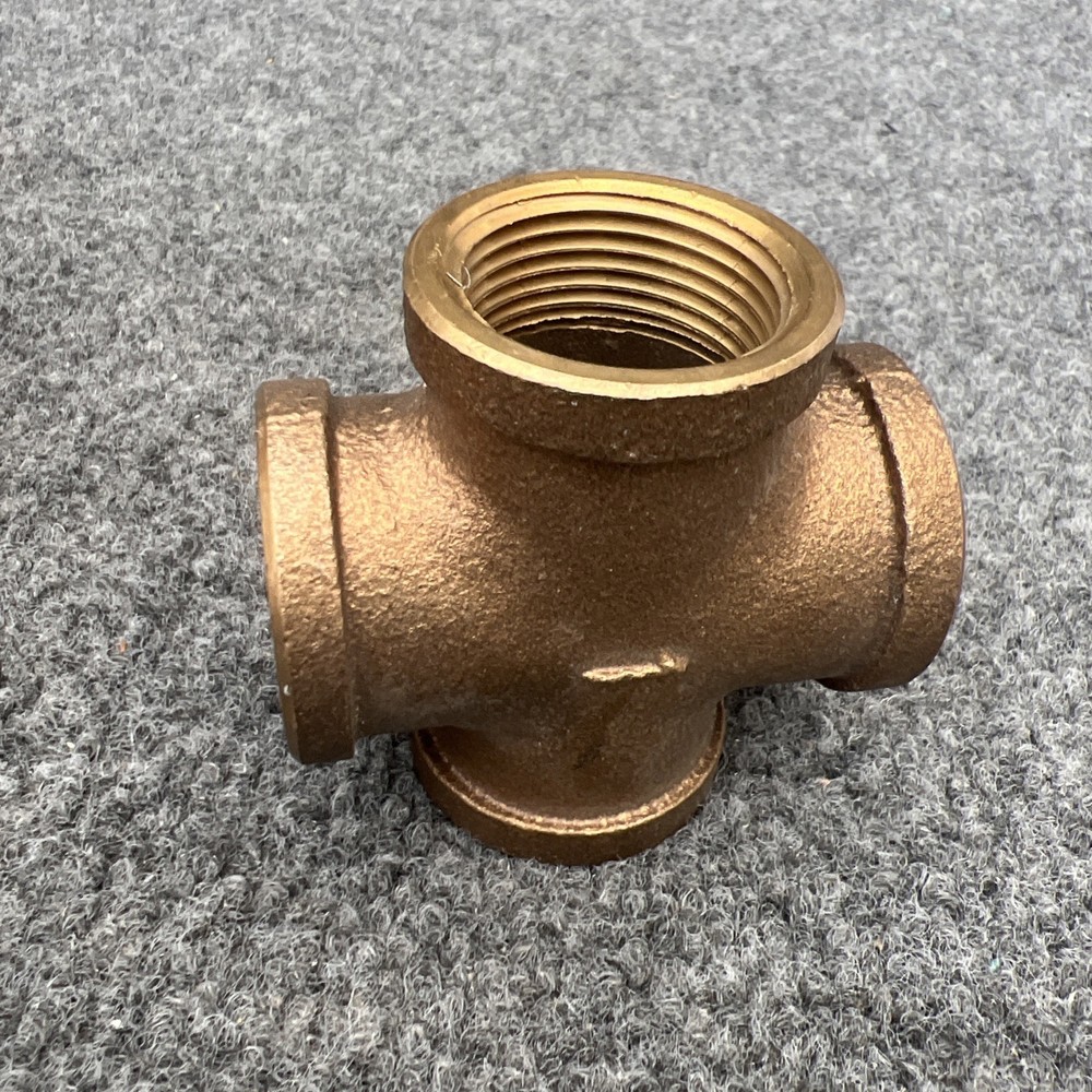 1VFC4 1" Red Brass Pipe Cross Threaded New Other