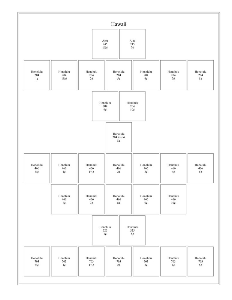 Hawaii Precancel Washington Bicentennial 3 Pages in Sheet Protectors