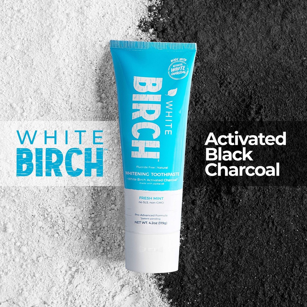 White Birch Activated Charcoal Whitening Toothpaste-Professional Teeth