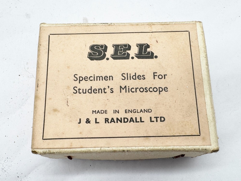 VINTAGE S.E.L. SPECIMEN SLIDES FOR STUDENT MICROSCOPE MADE IN ENGLAND