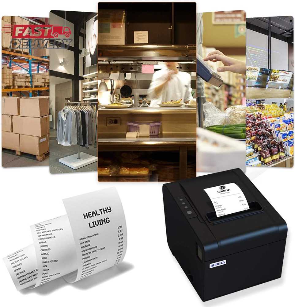 Rongta POS Printer, 80Mm USB Thermal Receipt Printer, Restaurant Kitchen Printer