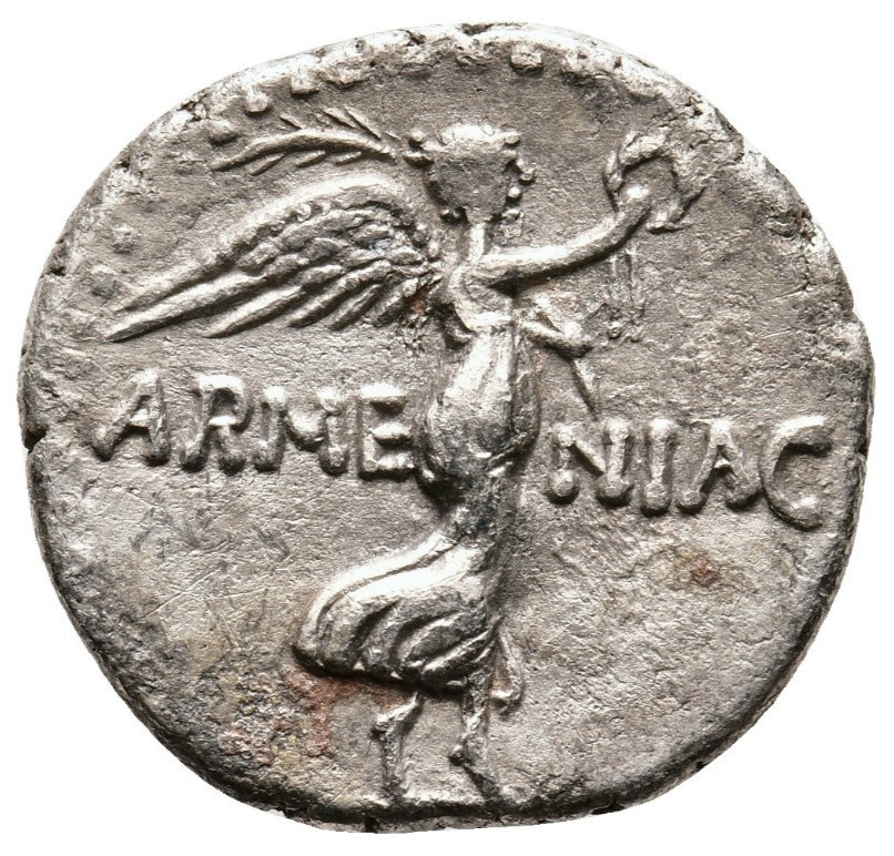 NERO. Cappadocia, Caesarea. 54-68 AD. 'ARMENIAC'  Victory, AR Hemidrachm