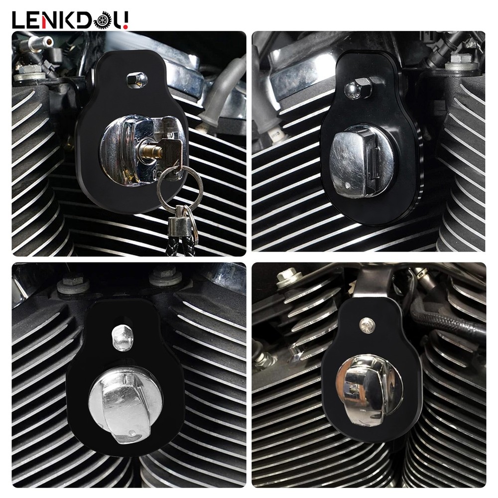 Black Ignition Switch Relocation Bracket Mount For Harley Road King FLHR Bobber