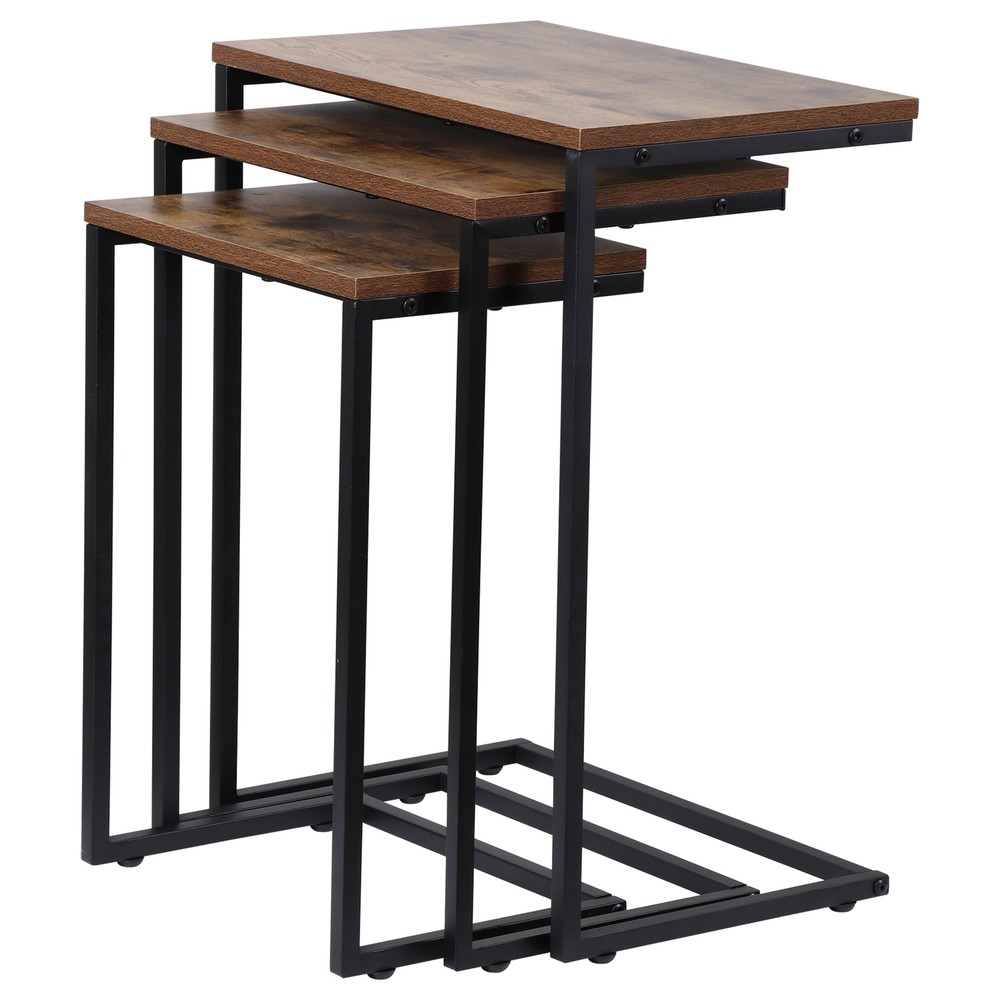 Coffee Table and End Table Set C Shaped Nesting Coffee Table For Bedroom Couch