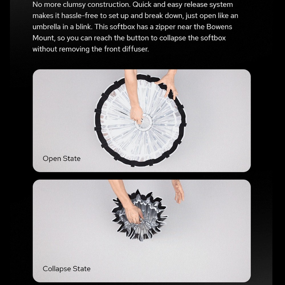 Godox S120T 120cm Umbrella Softbox Quick Release Soft Boxes Light Diffuser +Grid