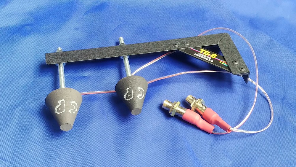 Drum trigger, dual trigger, Powder coat Black, Convertible Percussions
