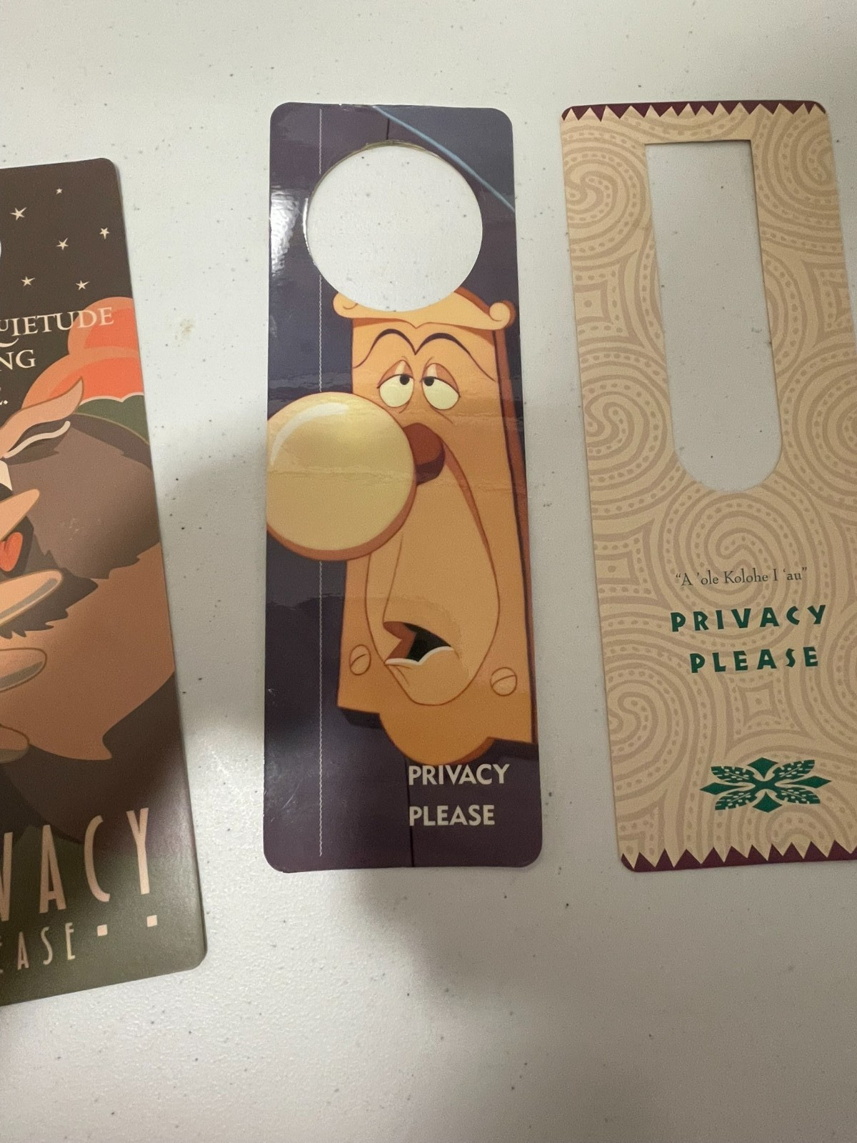 LOT OF 3 - Vtg DO NOT DISTURB Signs Disneyland and Walt Disney World