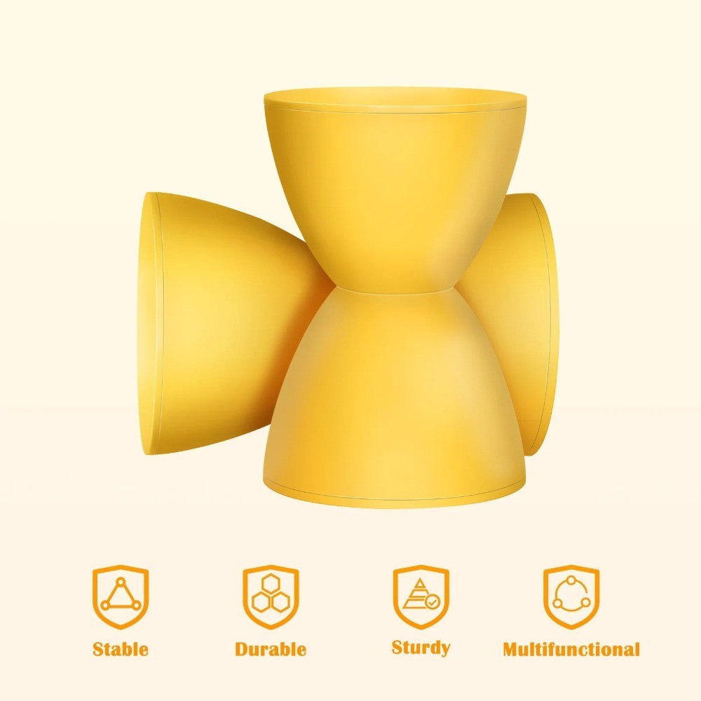 Plastic Side Table Bedroom Nightstand, Yellow