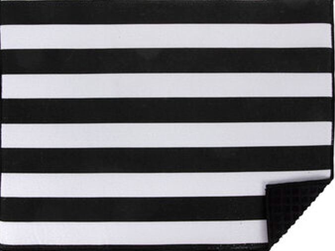 Kitchen Microfiber Drying Mat (15" x 20") BLACK & WHITE STRIPES, MI