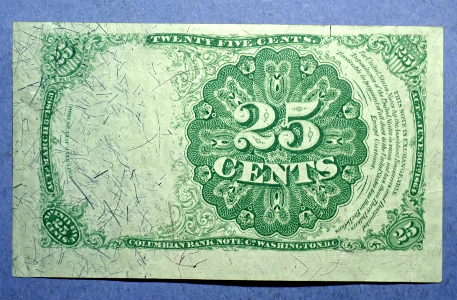 Fifth Issue 25 Cent Fractional Currency Note F-1308 Ch. AU